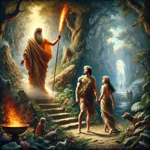 24. Un Viņš izdzina cilvēku; un austrumu pusē no Ēdenes dārza Viņš nolicis ķerubus un zobenus ar liesmu, kas griezās uz visām pusēm, lai sargātu ceļu uz dzīvības koku.