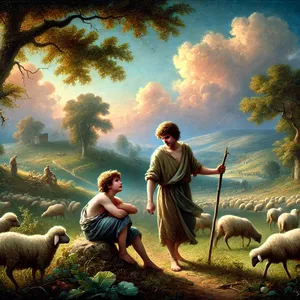 2. Un tā atkal dzemdēja viņa brāli Ābelu. Un Ābels kļuva avju gans, bet Kains bija zemkopis.